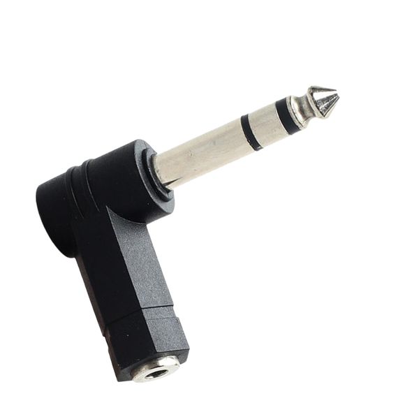 

3.5mm stereo female to 6.35mm 1/4inch male right angle headphone audio adapter