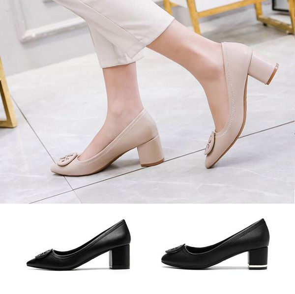 

brand designer luxury women shoes 2020 genuine leather pointed round toes wedge shoes europe lady work party wedding fashion shoes, Black
