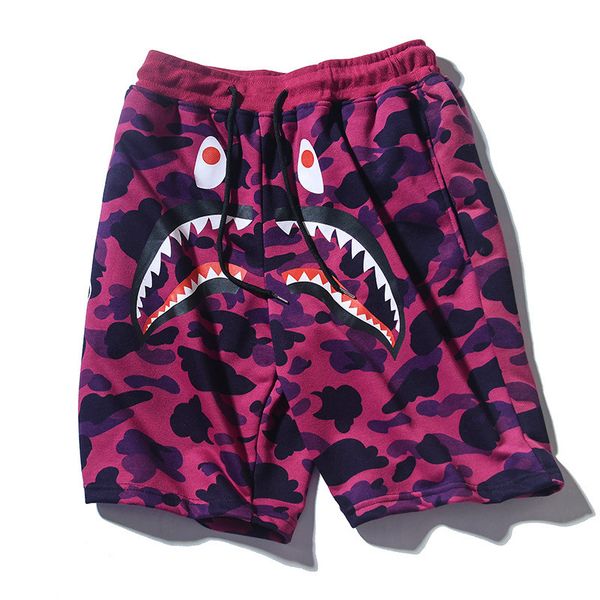 

2020 new arrival summer pants hip-hop fashion shorts shark print camouflage five minutes of pants casual active pants, White;black