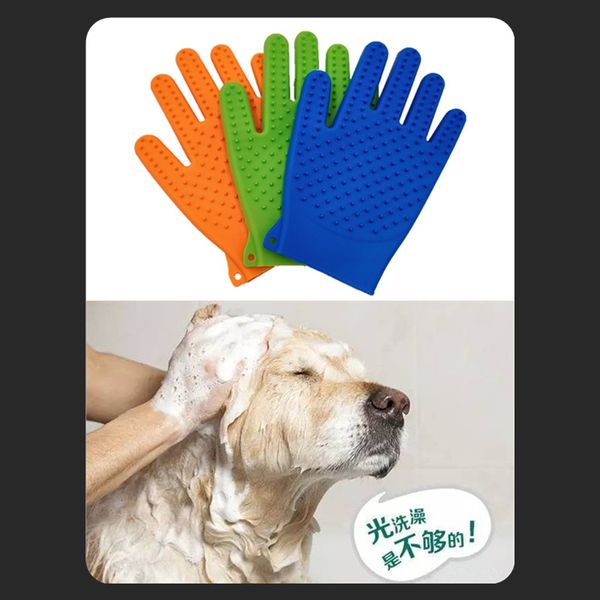 

1pc silicone pet gloves double-sided dog bath cleaning gloves massage cat hair comb beauty hair removal brush bath brush glove dog grooming