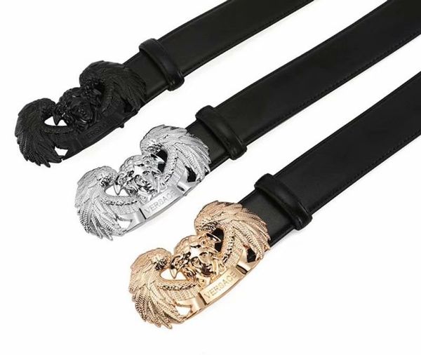 

mens women designer medusa belts classic solid belt for women luxury brand leather belts male business straps 62, Black;brown
