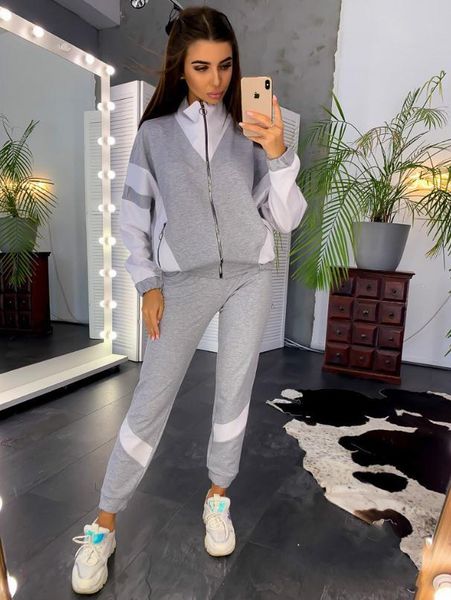 

wholesale women printed jackets +pants sporting suit hoodie zipper cardigan pants suits designers tracksuit two piece outfits sets, White