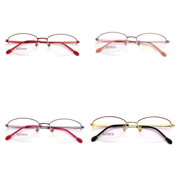 

pure titanium goddess half- myopia presbyopia glasses frame ultra light business personality steady white-collar glasses frame, Silver