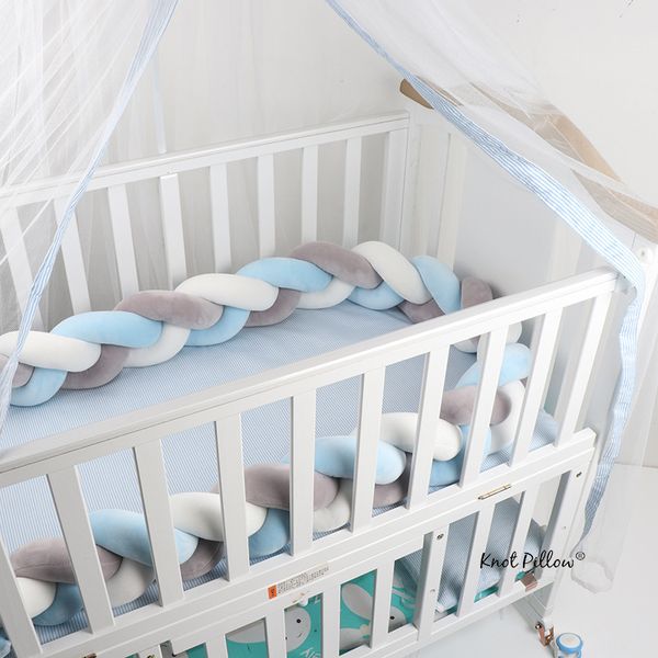 

4m length nodic knot newborn bumper long knotted braid pillow baby bed bumper in the crib infant room decor