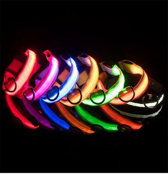 

led nylon pet dog collar night safety led light flashing glow in the dark small dog pet leash dog collar flashing safety collar