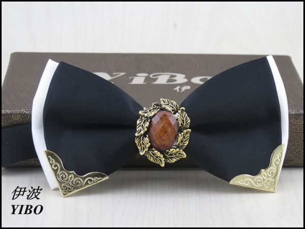 

new style bowties novelty metal bow tie white and black men ties designers fashion party wedding dress accessories, Black;blue