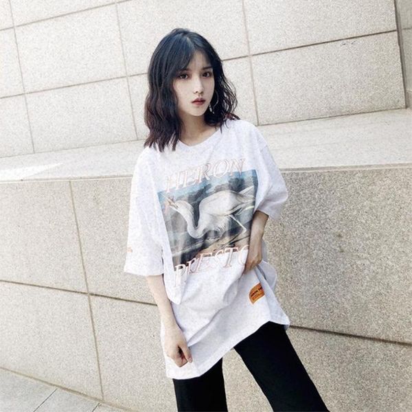 

New York Fashion High Quality Heron Mens Designer T Shirts Crane Print Casual Men's Short Sleeve T-Shirt