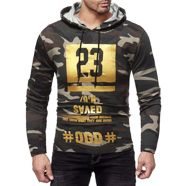 

Camouflage Designer Gold 23 Print Mens Hoodies O Neck Long Sleeve Loose Mens Sweatshirts