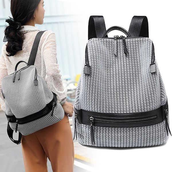 

new women portable backpack nylon large capacity lightweight knapsack schoolbag drop shipping