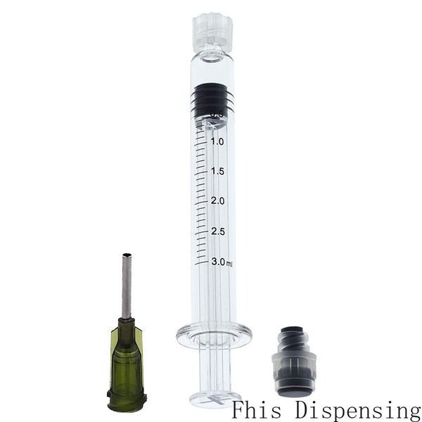 Neue Luer-Lock-Spritze mit 14G-Spitzenkopf, 3 ml (grauer Kolben), Injektor für dicke CO2-Ölkartuschen, Tank, klare Farbe, Zigarettenzerstäuber