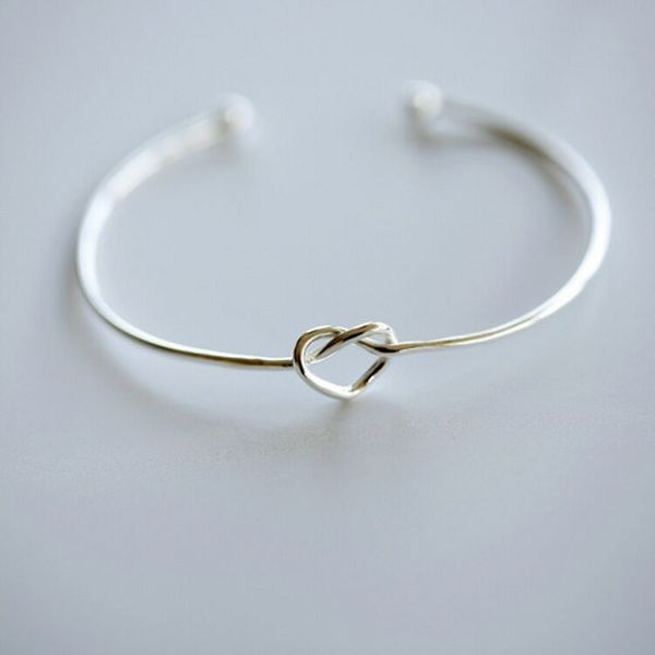 

s925 sterling silver heart bracelet women's simple jewelry, Golden;silver