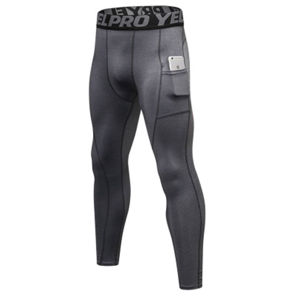 

males sports sweat pants 2020 new mens fitness trousers with pockets pro running training sports stretch sweat quick-drying tight pants, Black