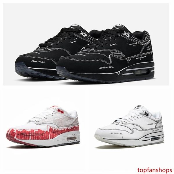 

2020 new tinker sketch to shelf atmos 1 red black white mens running shoes for men trainers women designer sneakers 5.5-11