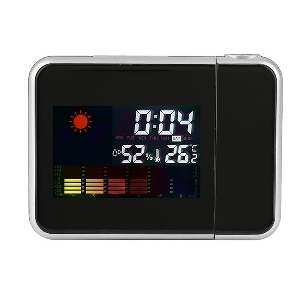 

1pc 2017 home use digital lcd screen weather station forecast calendar projector alarm clock desk table clocks