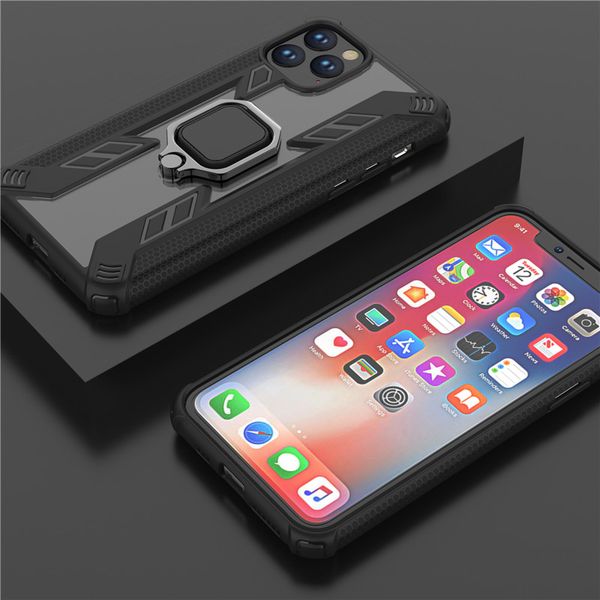 

phone case heavy duty shockproof dual layer armor cases ring holder cover for iphone 11 pro max xs x samsung note 10 plus