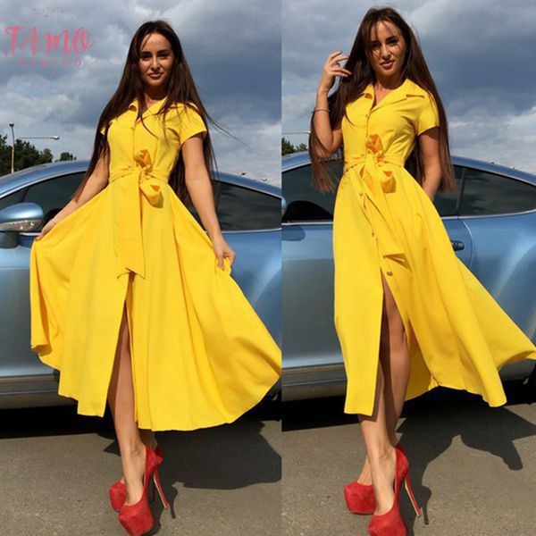 

2019 women elegant summer dress short sleeve turn down collar ol maxi dresses hight street waist cap sleeve long summer dress vestido, Black;gray