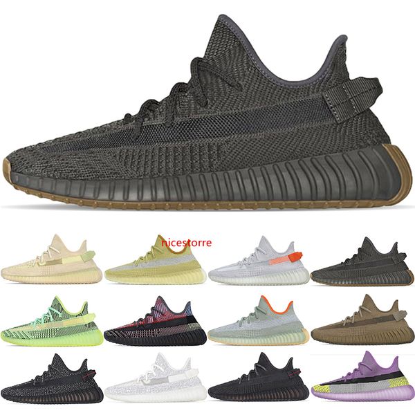 

men women running shoes mens kanye west cinder desert sage earth marsh tail light black static designer fashion sport sneakers size 36-47
