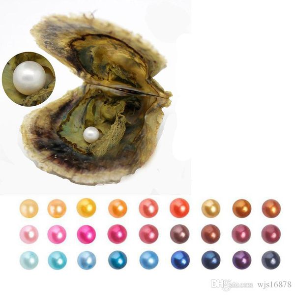 

2020 new product single big round pearls 6-7mm akoya natural pearl in oysters freshwater oyster shell diy jewelry for women party, White