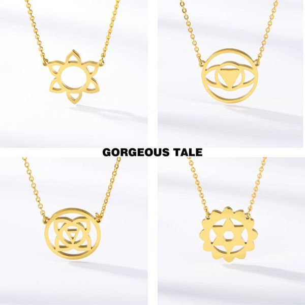 

irregular geometry jewelry hollow pendant necklaces women stainless steel gold color necklace pendants for women men collier, Golden;silver