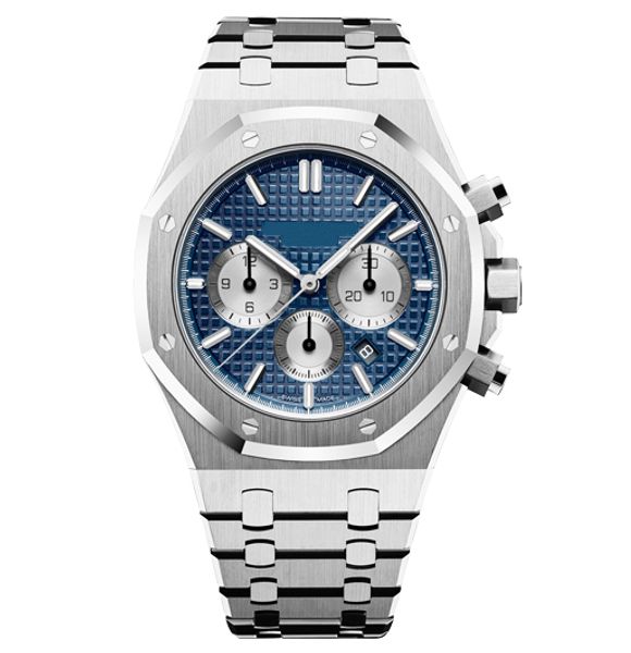 

luxury watches men luxury automatic vk quartz movement watches all-steel sports fashion waterproof wristwatch, Slivery;brown