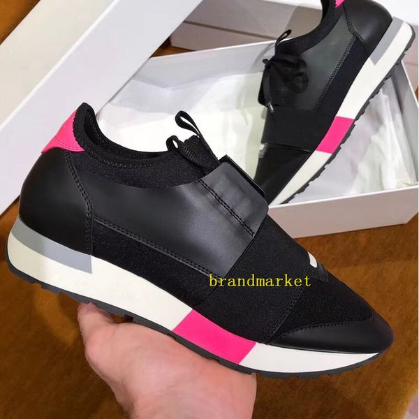 

new drop shipping chaussure femme fashion designer casual shoe man woman race runner sneaker mixed colors red white mesh trainer shoes, Black