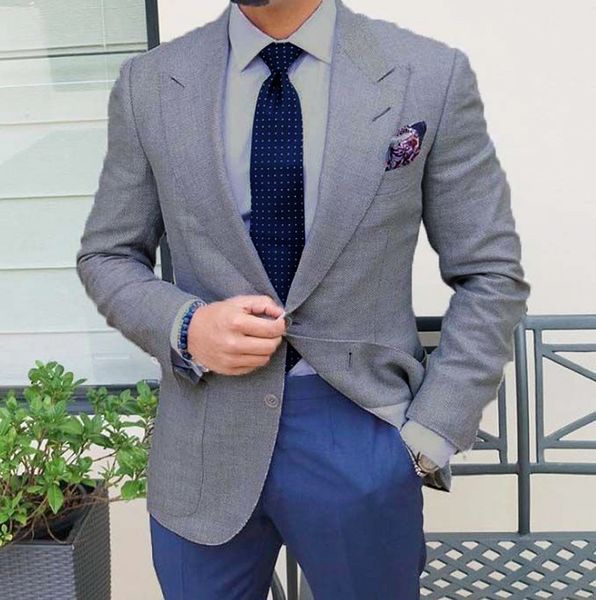 Compre Por Encargo Primavera Gris Trajes De Hombre Blazer Trajes De Boda Para Hombre Novio Usar Traje De Baile Sastre Tuxedo Terno Masculino 2 Piezas