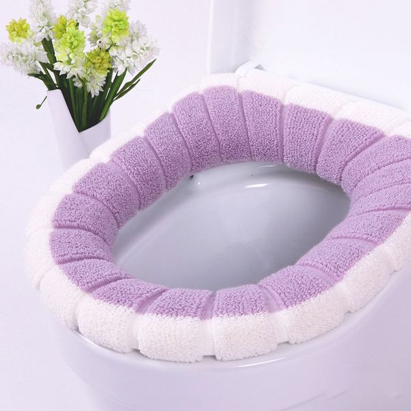 

comfortable velvet coral bathroom toilet seat cover winter toilet cover washable closestool mat seat case lid cover