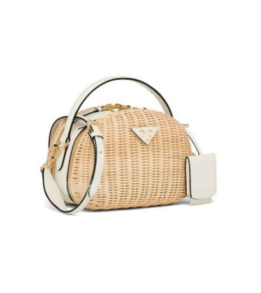 

net red with woven rattan woven grass bag seaside vacation tote messenger bag small summer 2020 new women's