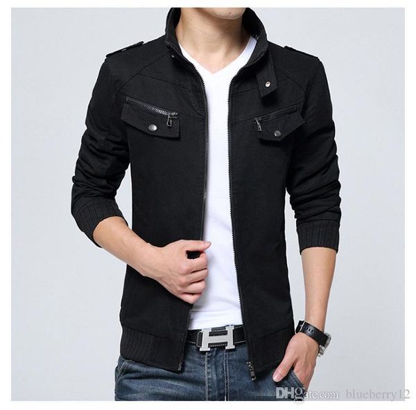 

new autumn mens jackets stand collar cotton zipper coat with pockets plus size m - 4xl, Black;brown