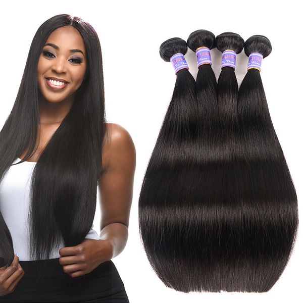 Pacotes de cabelo reto brasileiro 3 peças pacotes de cabelo humano perruques de cheveux hummains cutícula alinhada cabelo natural preto não processado