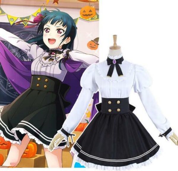 

love live sunshineaqours tsushima yoshiko marine unawaken cosplay costume, Black;red