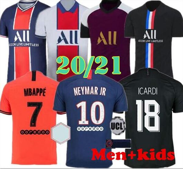

19 20 psg maillots de foot mbappe soccer jersey cavani psg x aj 2019 2020 training football shirt ander herre camiseta de futbol notre dame, Black