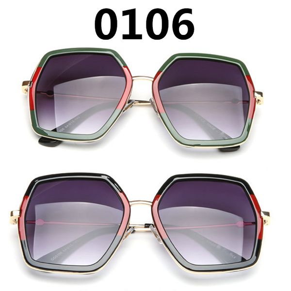 

0106 bee sunglasses women brand oversized frame polygon fashion show style eyewear lady sun glasses, White;black