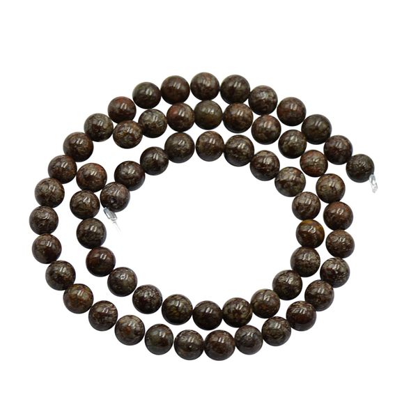 

6mm coffee brown snowflake obsidian jasper loose beads 15'' round