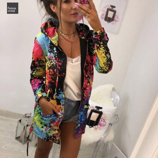 

jackets coats zipper outerwear fashion tie dyeing print outwear sweatshirt hooded coats overcoat and jackets women aug16, Black;brown