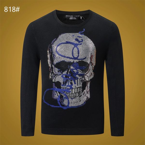 

2019 new high-end brand casual sweater men's wear fashion stripe stitching slim men's wear fall long sleeve collar sweater men&#03, White;black