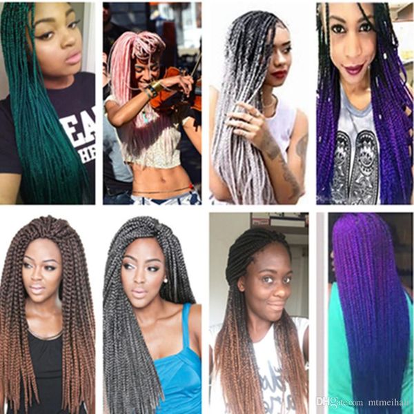 2019 24inch 100g Pack Synthetic Jumbo Braids Hair Ombre Crochet