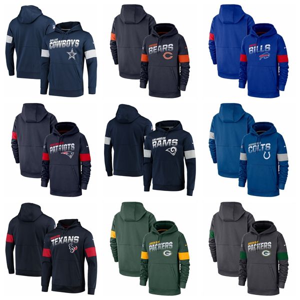 

Men patriot lo angele green bay buffalo hou ton bill packer texan colt ram team logo performance weat hirt pullover hoodie, Black