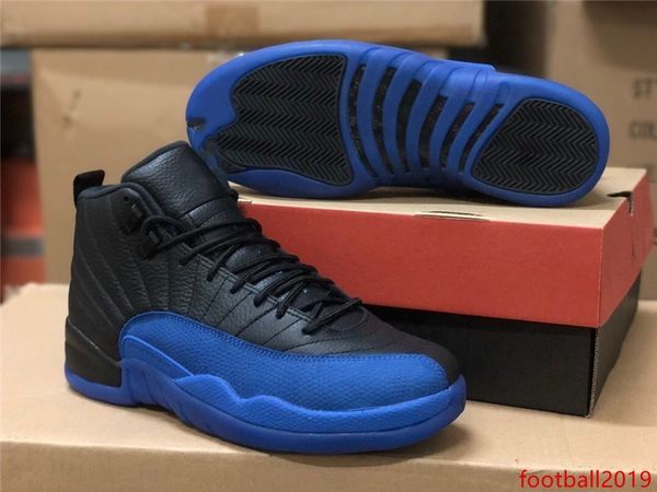 

with new 12 xii game blue black men basketball shoes sports designer sneakers outdoor trainers 2019 size 7-13
