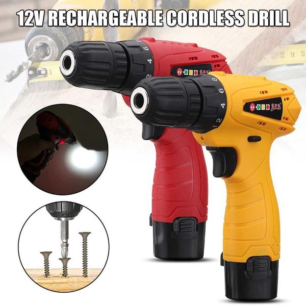 

1300rpm 12v cordless screwdriver universal rechargeable li battery cordless drill with led light portable screwdriver kit box