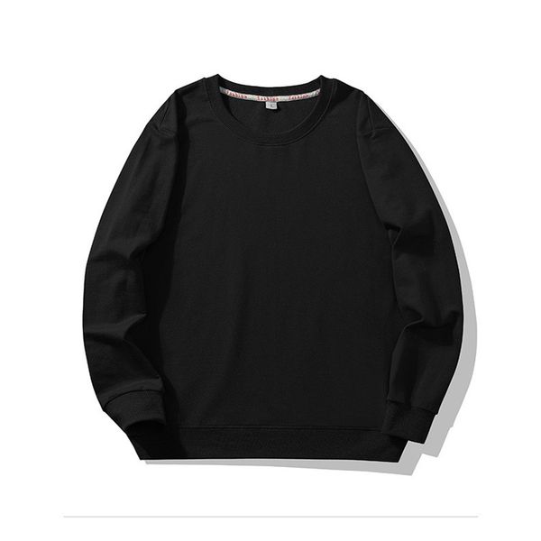 

mens designer casual hoodies crew neck spring fashion casual solid color long sleeve pullover loose homme sweatershirts, Black