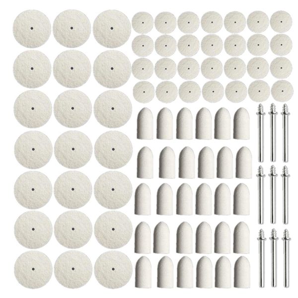 

88pcs/set felt drill accessories easy apply buff clean mini polishing wheel practical professional rotary tool pad with shank