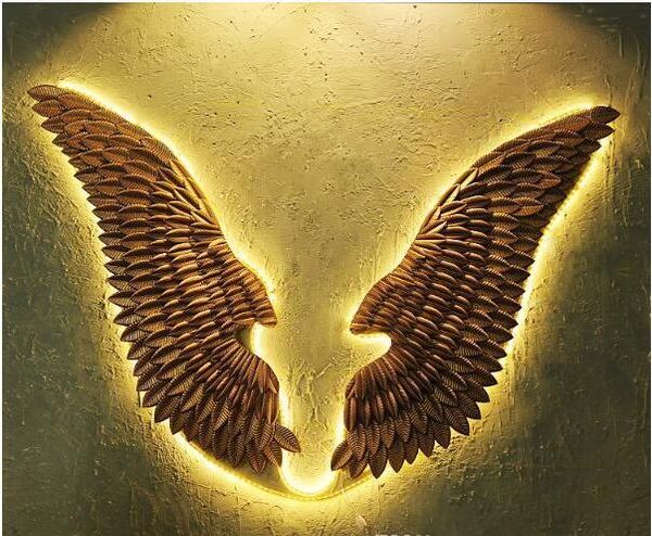 

Angel wing wall decoration retro iron art decoration creative wall decoration wall hanging bar cafe internet cafe decorative pendant