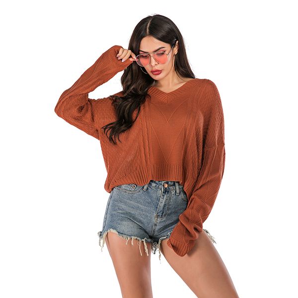 

women's sweaters simple solid knitted women autumn winter sweater loose v-neck long bat sleeve clothes female warm soft casual pullover, White;black