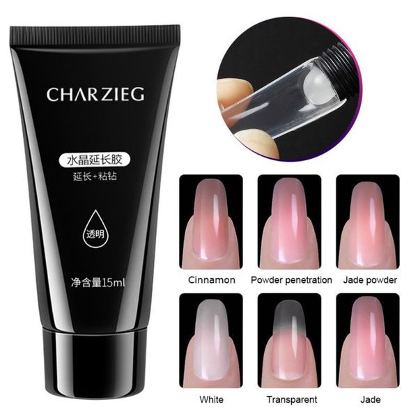 

15ml crystal gel nail polish quick drying uv led nail extension gel ptherapy polish art good use w2, Red;pink