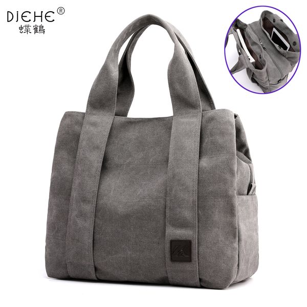 

женщина холст сумки вскользь повелительница большой емкости мешки плеча девушки crossbody пакет vintage solid multi-карман дамы totes bolsas