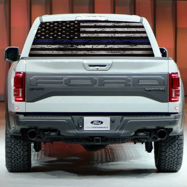 

flag blue stripes pickup truck rear window decal suv car sticker