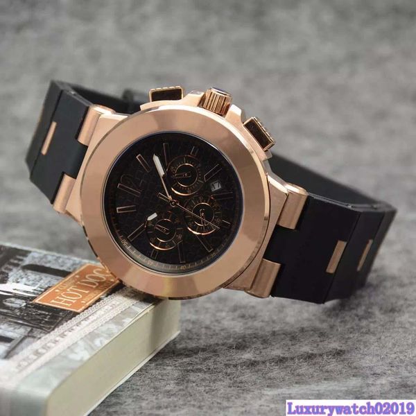 

dhgate seller jason watches men black dial diagono pro calibro 303 gold watch quartz chronograph watch men dress watches, Slivery;brown