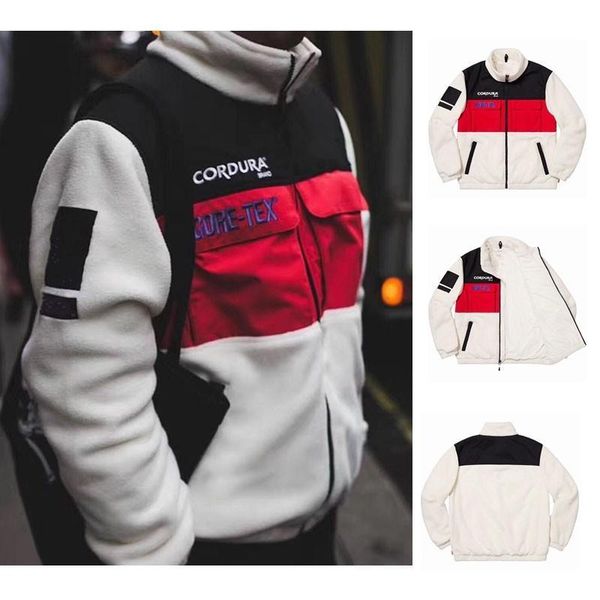 

19fw expedition флисовой куртки ретро high street fashion теплый комфортная мужчины и женщины пара куртка hfssjk152, Black;brown