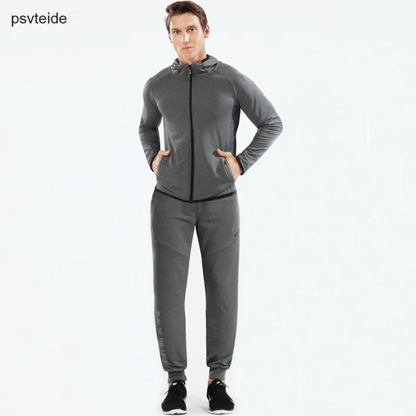 

psvteide running set men tracksuit men sportswear man quick dry jacket men's sports suits jogging suits man sporty set, Black;blue